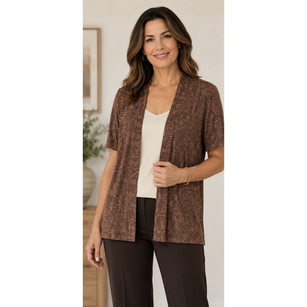 Vintage R&M Richards By Karen Kwong Petite Small Open Front Jacket Cardigan